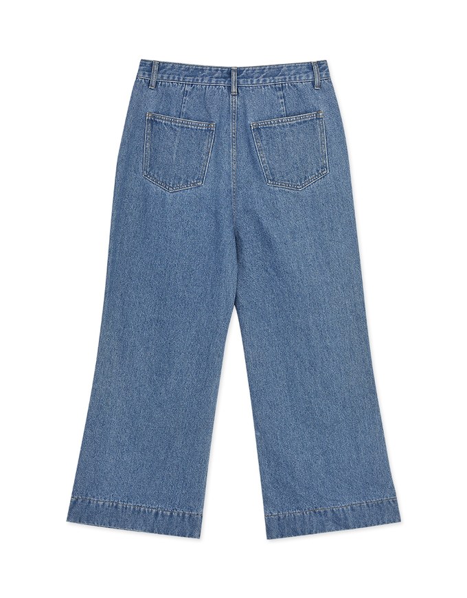 Vintage Gold Buckle Line Denim Jeans Pants
