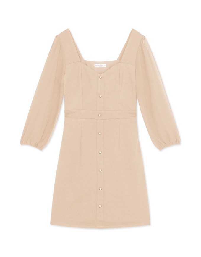 Elegant Heart Puff Sleeve Mini Dress