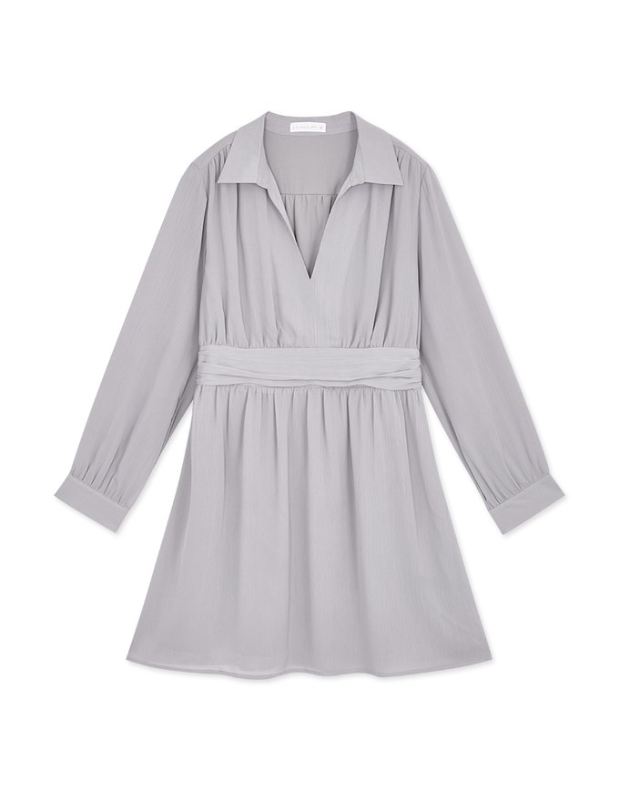 Smart Casual V-Neck Shirt Dress