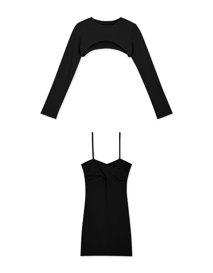 Low Cut Two Piece Bodycon Mini Dress
