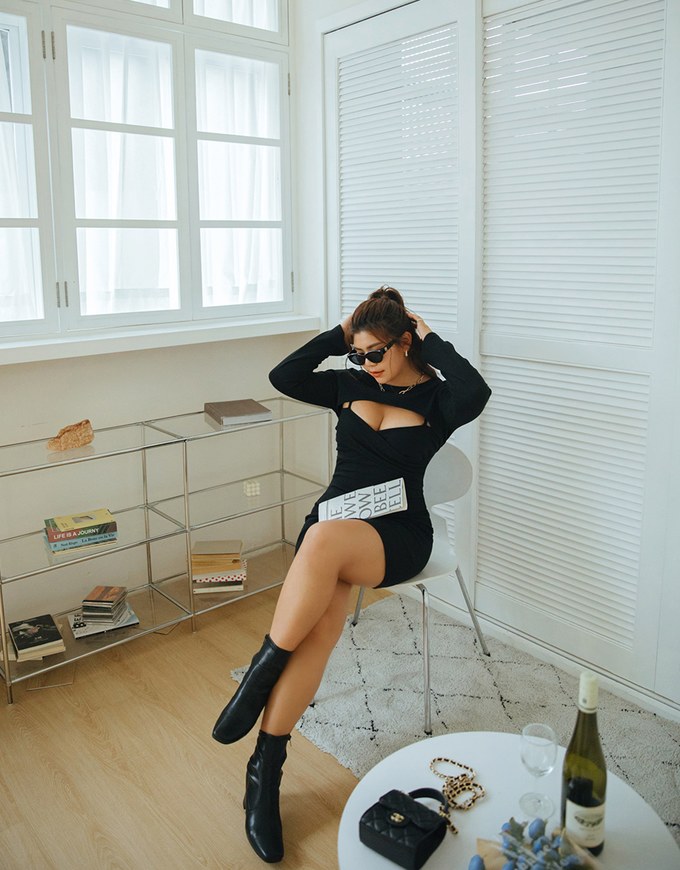 Low Cut Two Piece Bodycon Mini Dress
