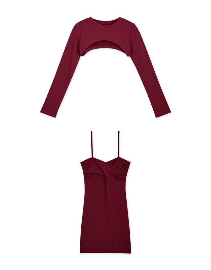 Low Cut Two Piece Bodycon Mini Dress
