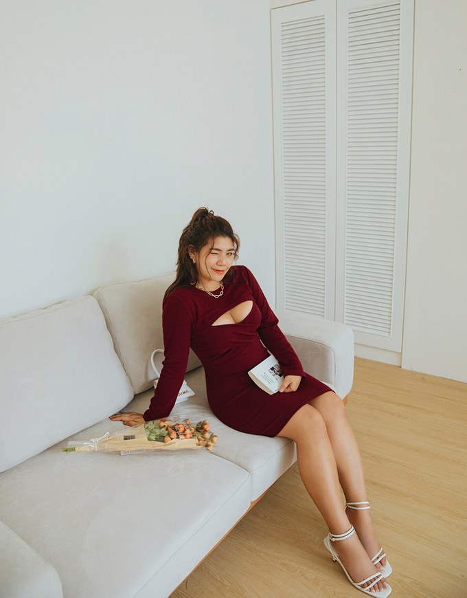 Low Cut Two Piece Bodycon Mini Dress