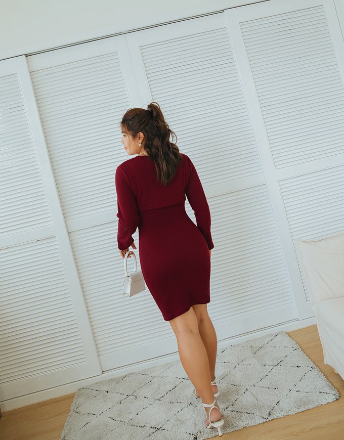Low Cut Two Piece Bodycon Mini Dress