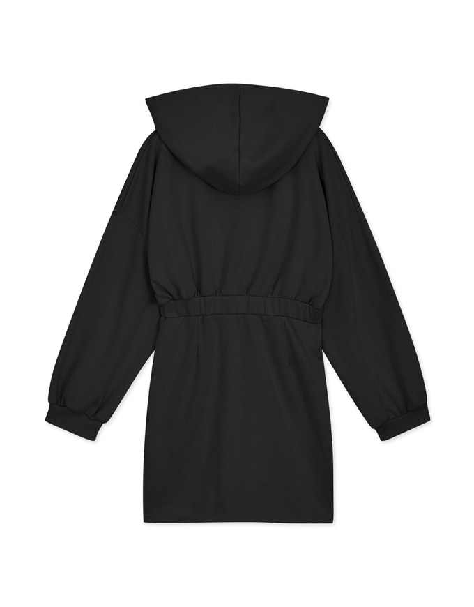 Preppy V Neck Hooded Dress