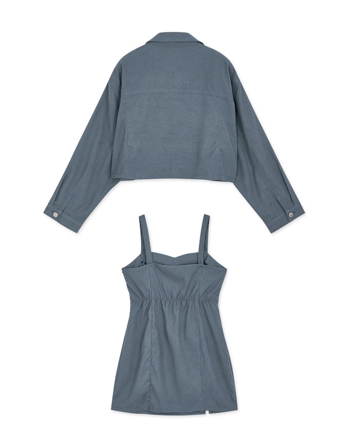 Modern Twist Crop Blouse Shirt + Sweetheart Dress Set Wear