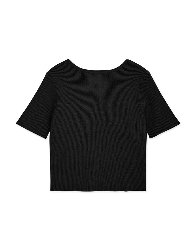 Minimalist Staple Dual-Zipper Knit Crop Top