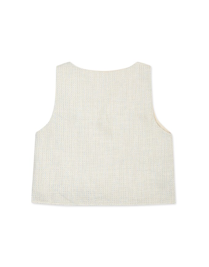 Classic Tweed Pearl Button Tank Top