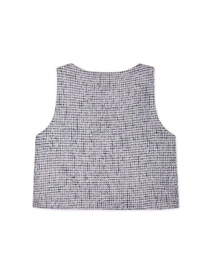 Classic Tweed Pearl Button Tank Top
