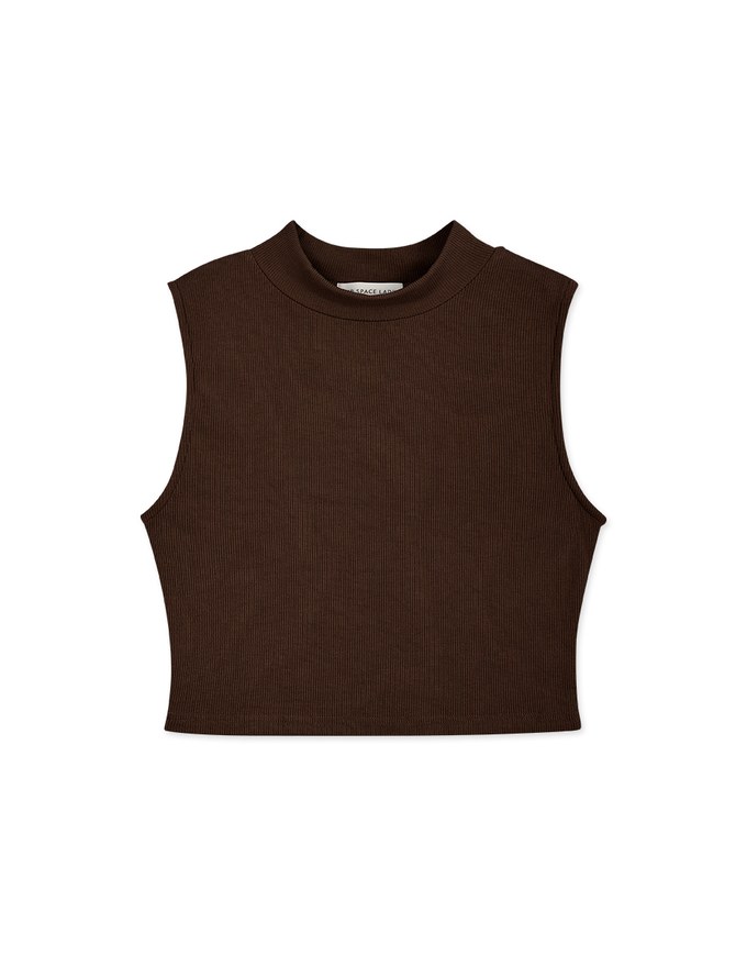 Turtleneck Sleeveless Crop Top