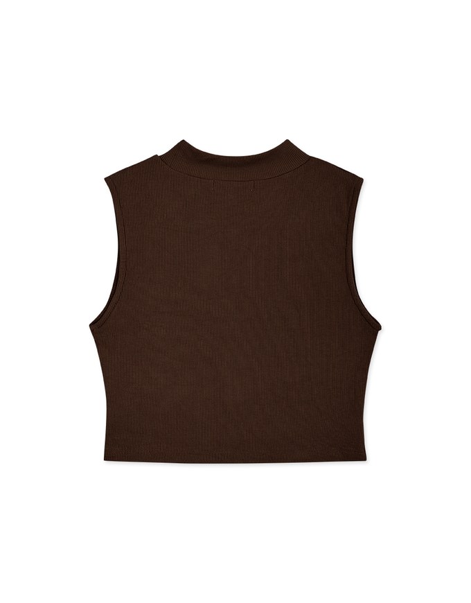 Turtleneck Sleeveless Crop Top