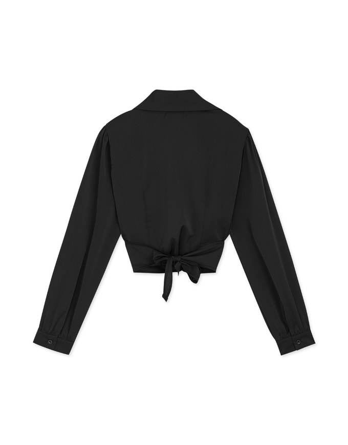 Smart Casual Crossover Tie Lapel Top