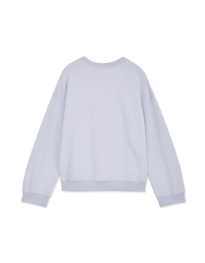 Preppy Embroidered Crewneck Loose Top
