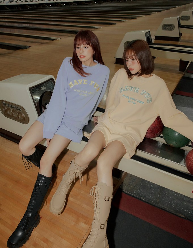 Preppy Embroidered Crewneck Loose Top
