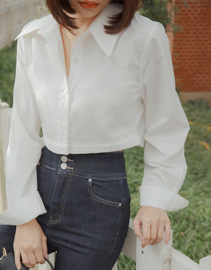 2WAY Buttoned Long Blouse Shirt