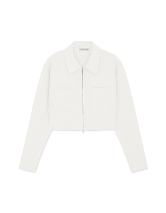 Lapel Double Zipper Crop Top