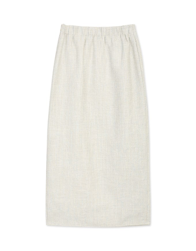 Classic Tweed Slit Maxi Skirt