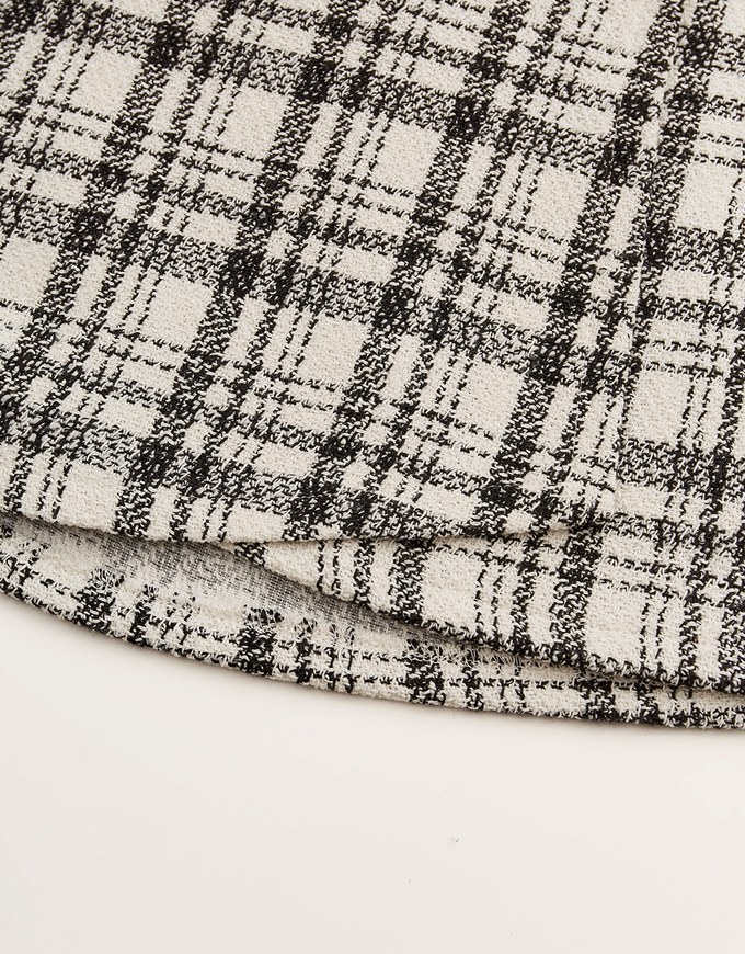 Overlap Checkered A Line Skirt