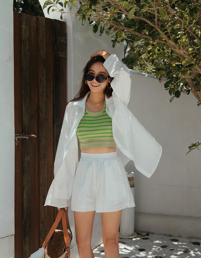 Casual High Waisted Elastic Shorts