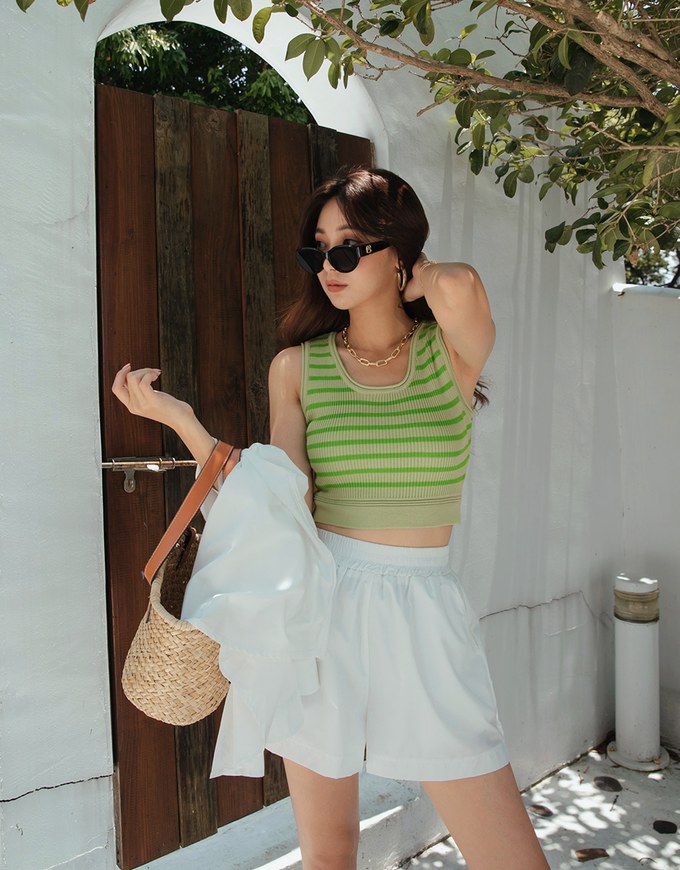 Casual High Waisted Elastic Shorts