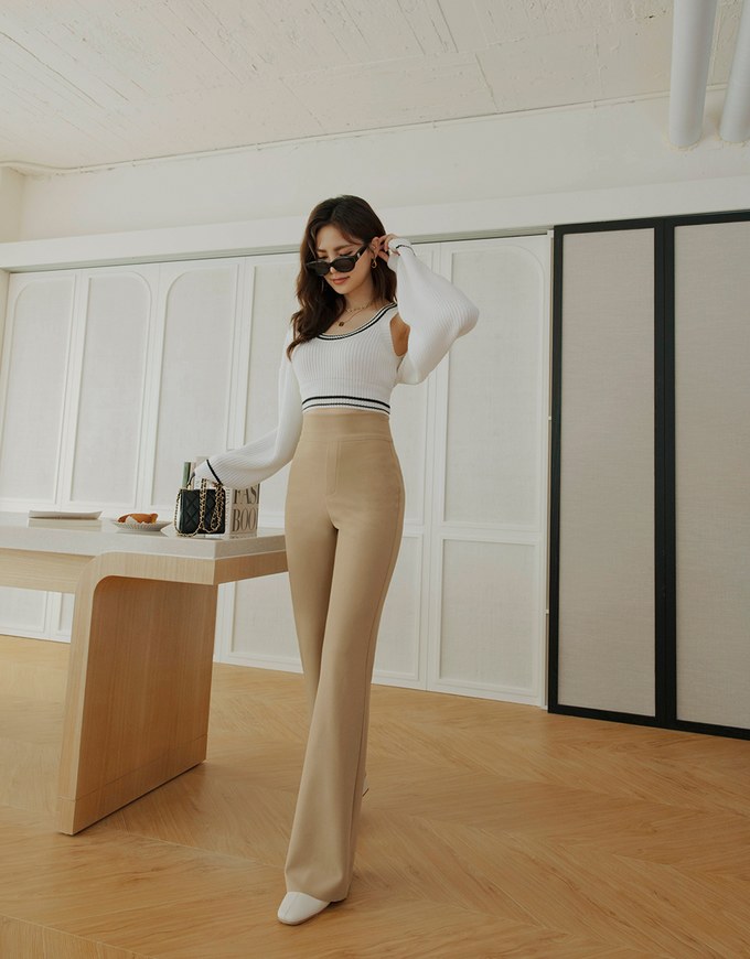 Stark Minimalism High Waisted Flare Pants