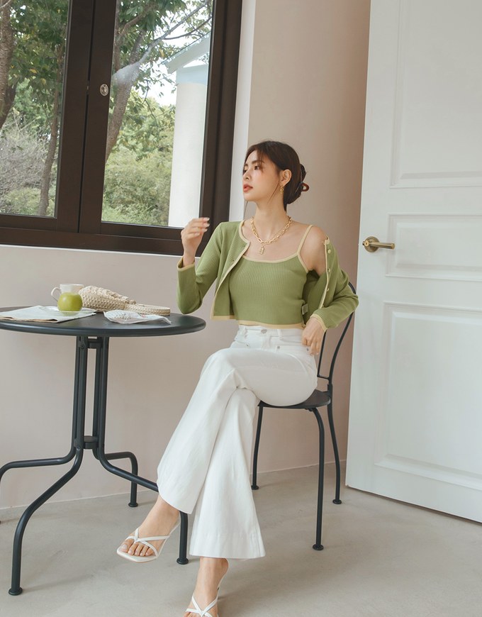 Slim Fit Long Leg Flare Pants