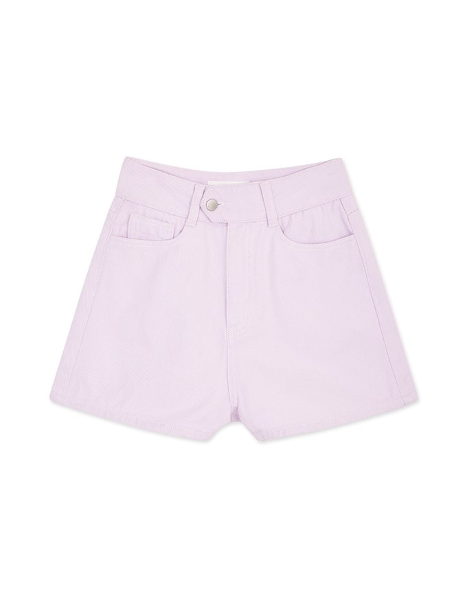 Side Button High Waisted Denim Jeans Shorts