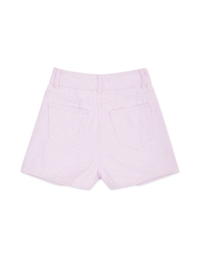 Side Button High Waisted Denim Jeans Shorts