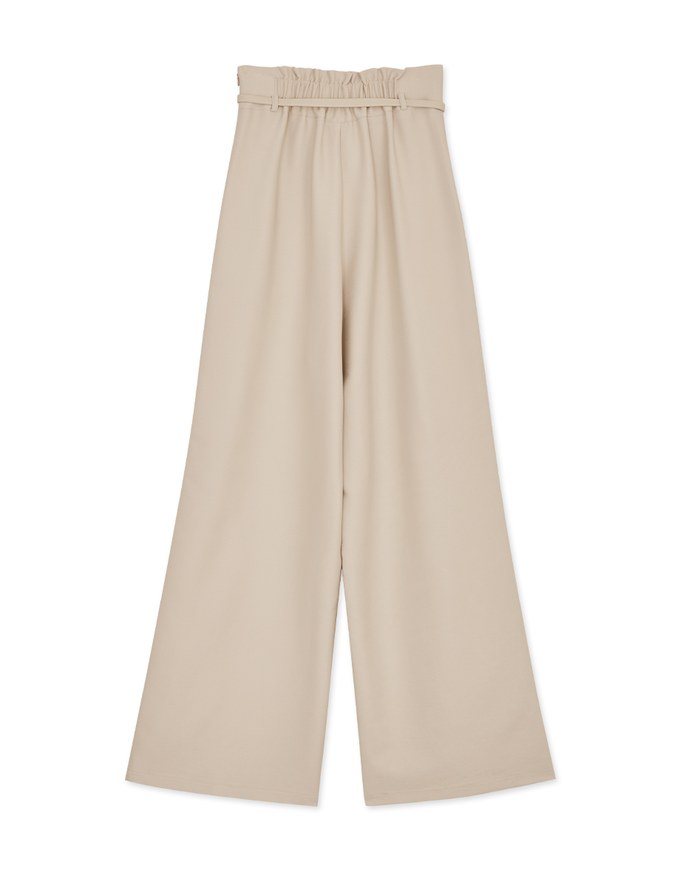 High Waisted Pleated Belted Wide Pants