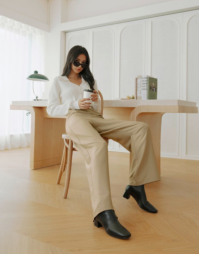 High Waisted Pleated Belted Wide Pants