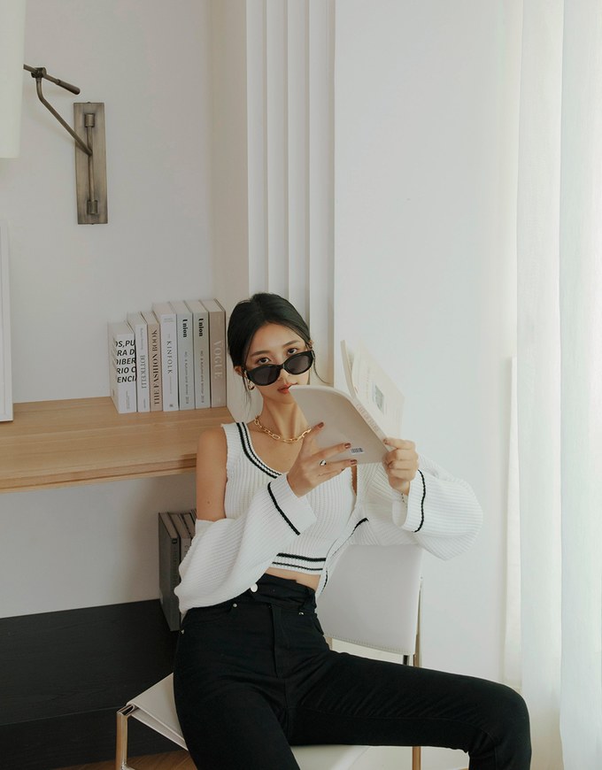 Side Button High Waisted Slim Fit Denim Jeans Pants