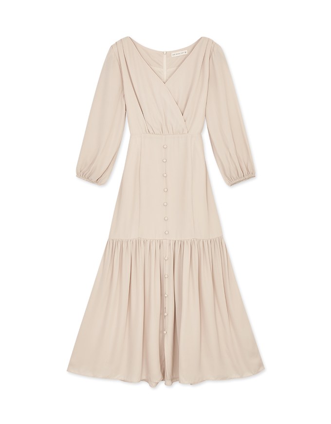 Romance Ruffled Tie-Back Maxi Dress