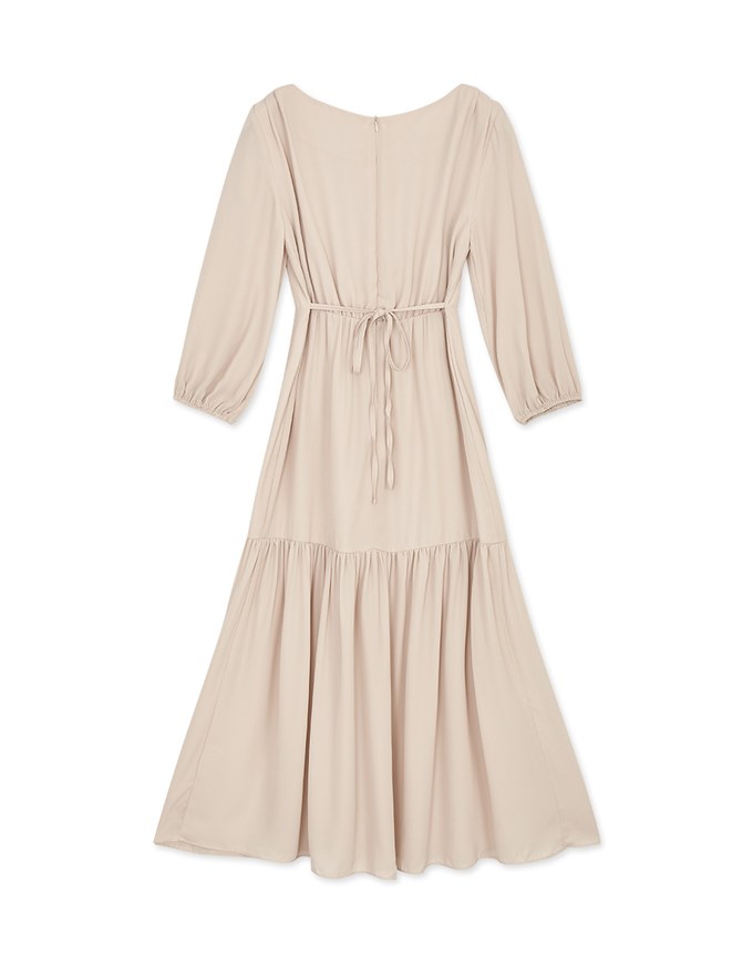 Romance Ruffled Tie-Back Maxi Dress