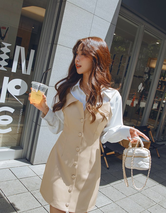 Thin Strap Button Down Mini Dress