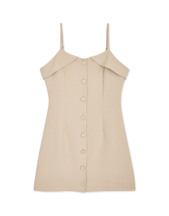 Thin Strap Button Down Mini Dress