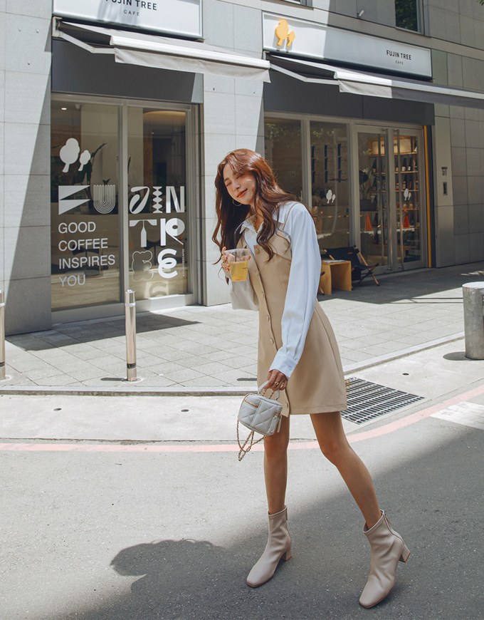 Thin Strap Button Down Mini Dress