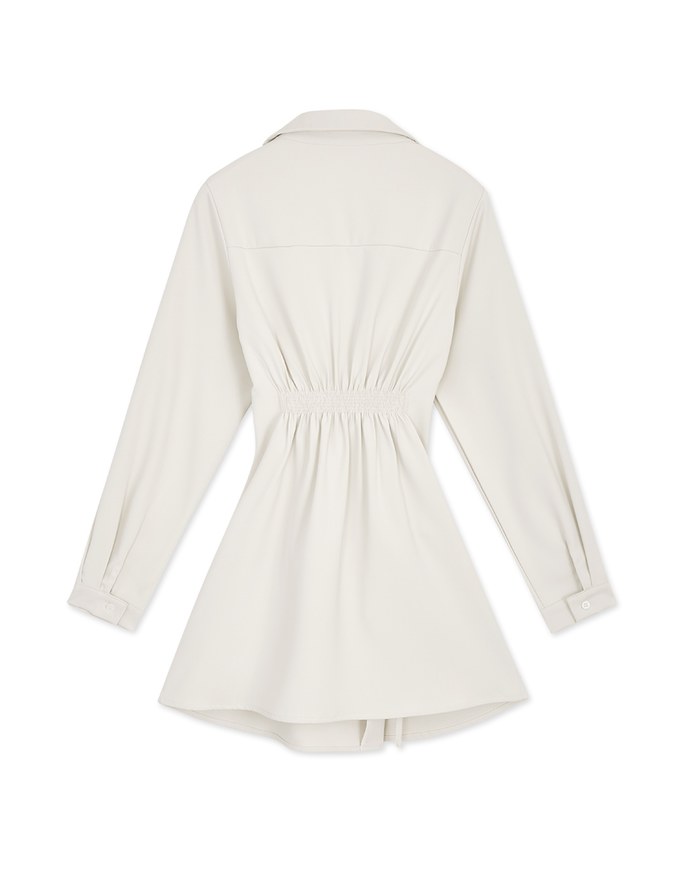 Elegant Side Button Shirt Mini Dress