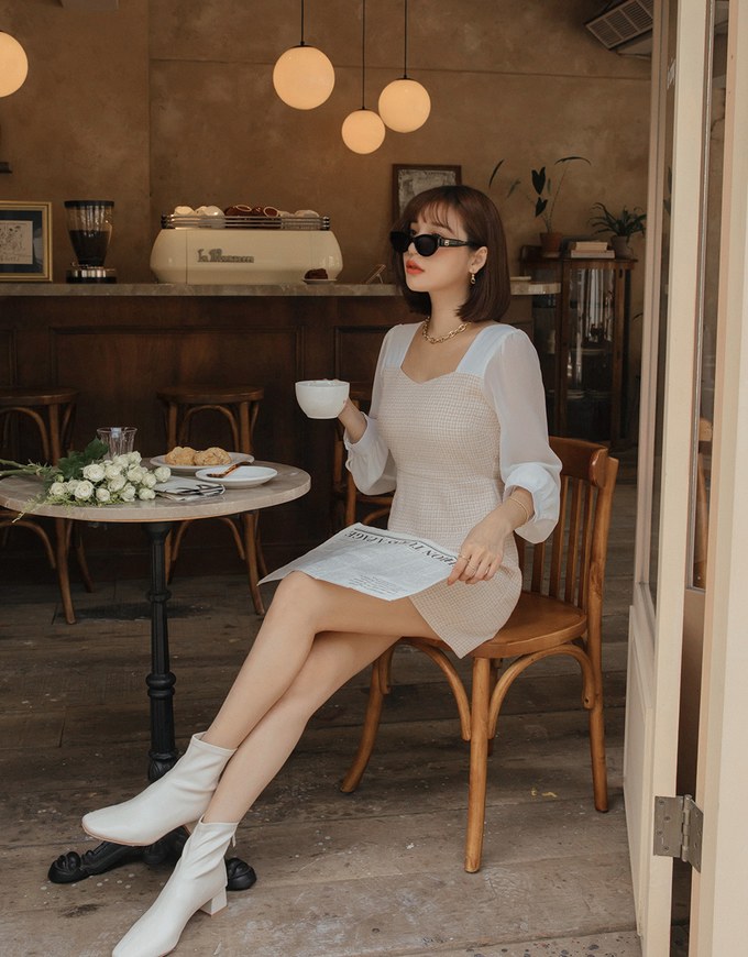 Classy Tweed Splice Mini Dress
