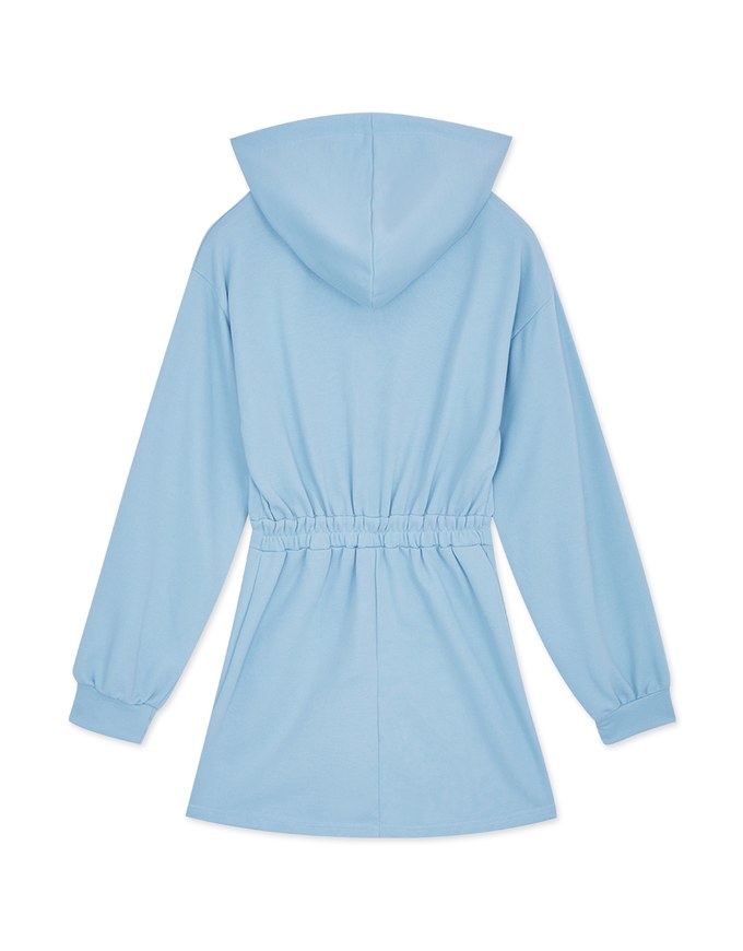 Preppy Zip Loose Hoodie Mini Dress