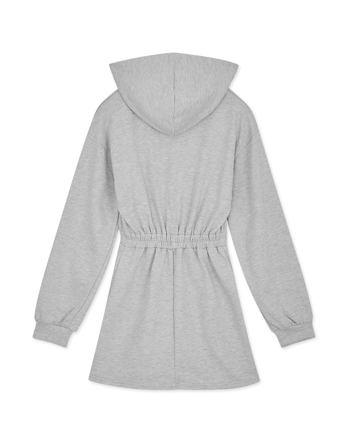 Preppy Zip Loose Hoodie Mini Dress