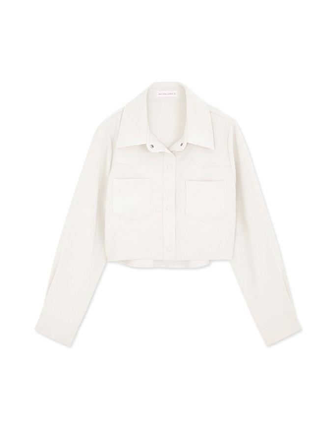 British Cropped Button-Down Blazer Jacket