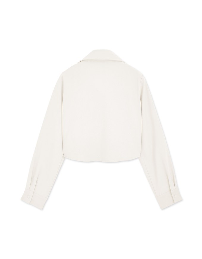 British Cropped Button-Down Blazer Jacket