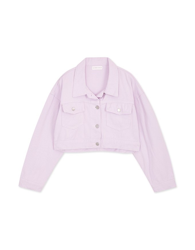 Button-Down Crop Denim Jeans Blazer Jacket