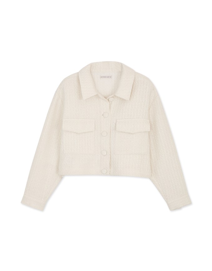 Classic Tweed Buttoned Blazer Jacket