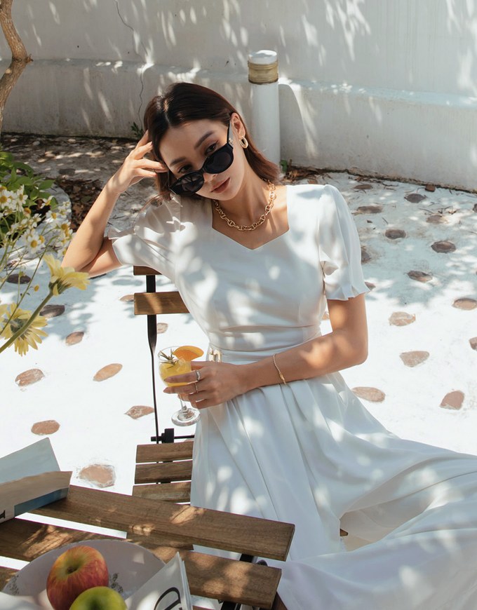 Retro Pleated Puff Sleeve Wide Leg Jumpsuit