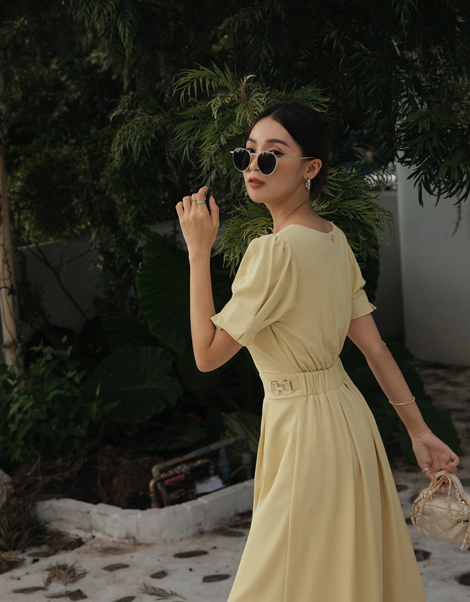 Retro Pleated Puff Sleeve Wide Leg Jumpsuit