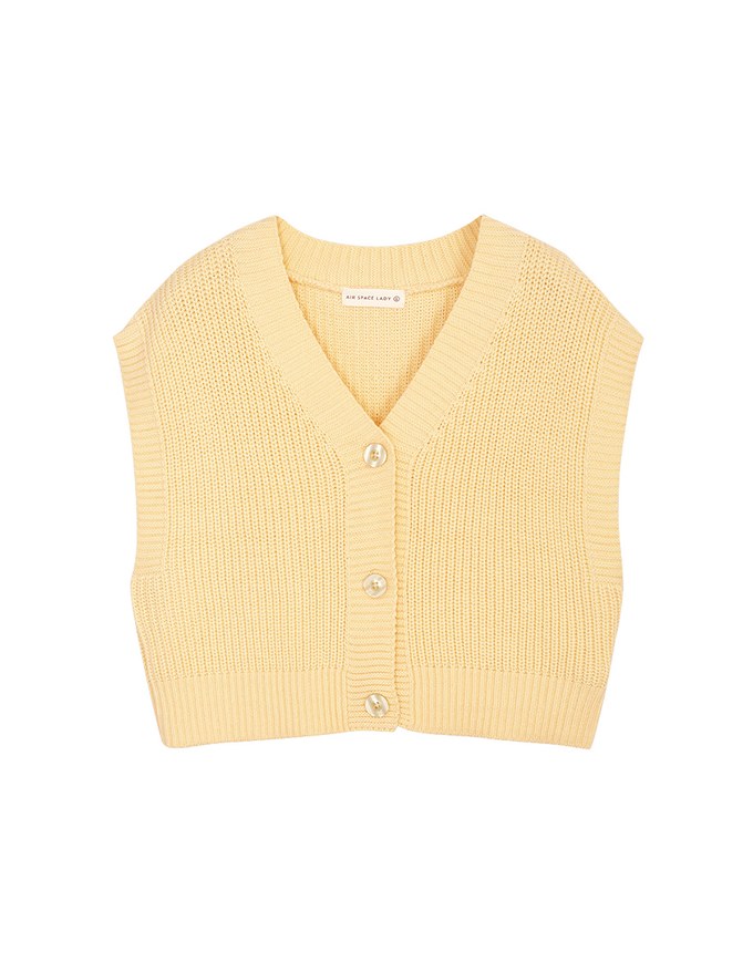 Buttoned Oversized Oversized Knit Vest