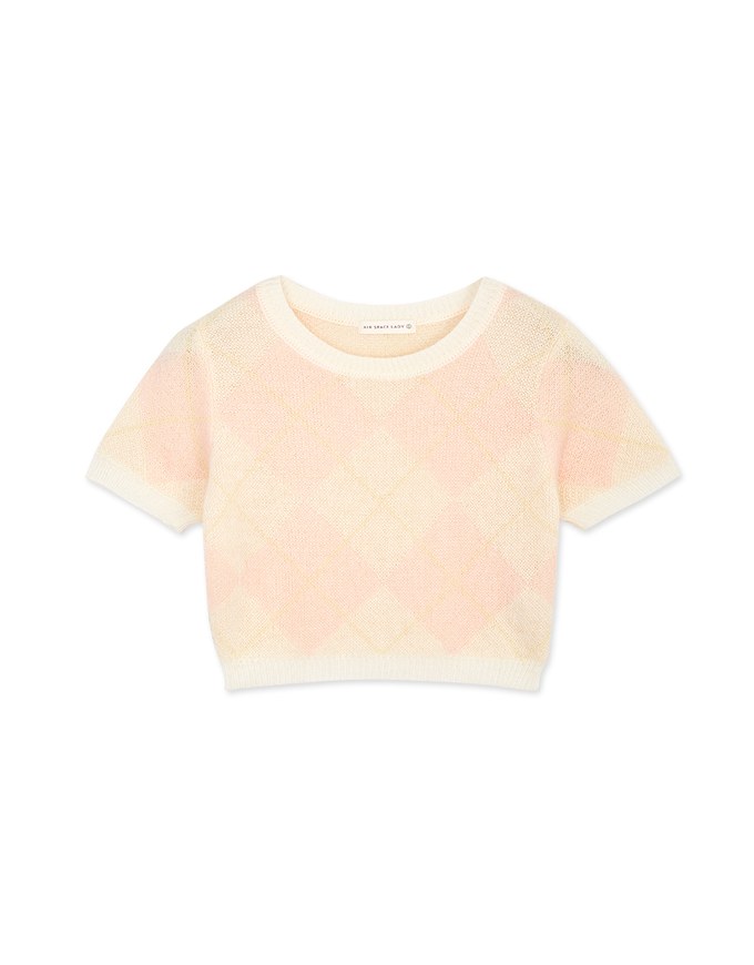 Minimalist Gingham Knit Top