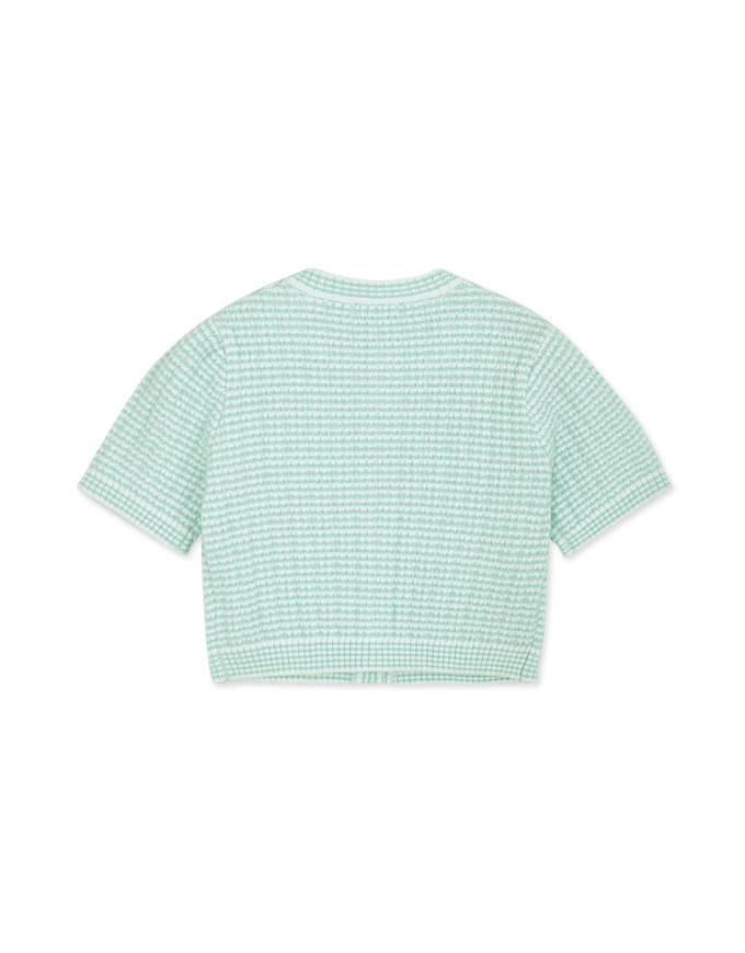 Tweed Style Buttoned Knit Crop Top