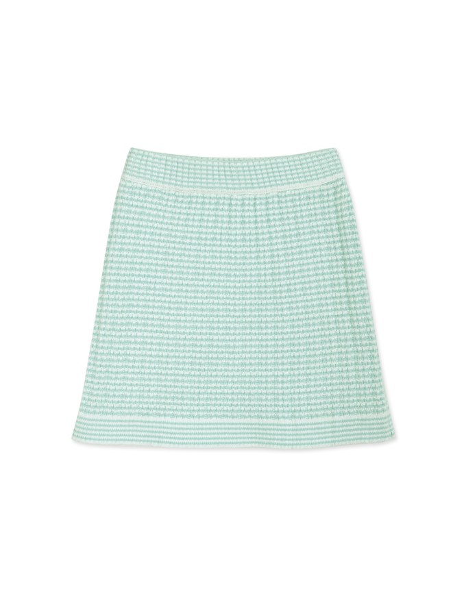 Tweed Style Knit Mini Skirt